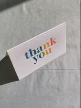 Load and play video in Gallery viewer, letterpress Rainbow color thank you card
