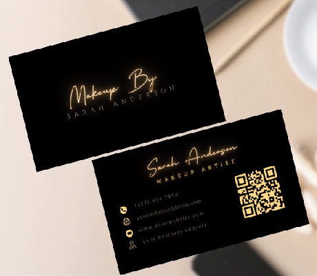 200 pcs gold foil gilded business card - 600gsm/32pt thick black paper