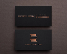 Load image into Gallery viewer, 200 pcs gold foil gilded business card - 600gsm/32pt thick black paper
