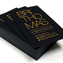 Load image into Gallery viewer, 200 pcs gold foil gilded business card - 600gsm/32pt thick black paper
